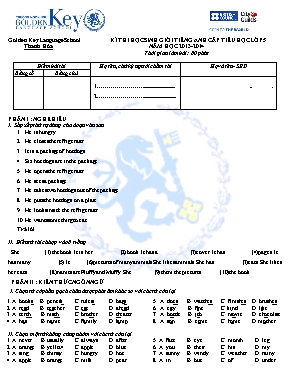 Đề thi học sinh giỏi môn Tiếng Anh Lớp 5 - Năm học 2013-2014